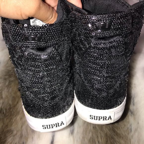 ❤️make a deal sale ❤️ SUPRA black sequence  high-top - Picture 6 of 8